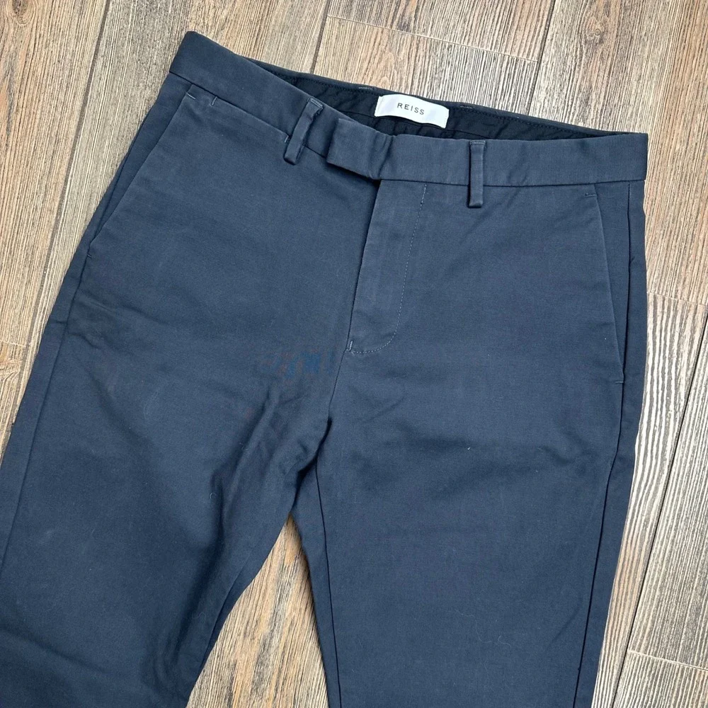 Reiss Eastbury Mens Slim Fit Chino Trousers Pants Size‎ 30x31 Dark Gray